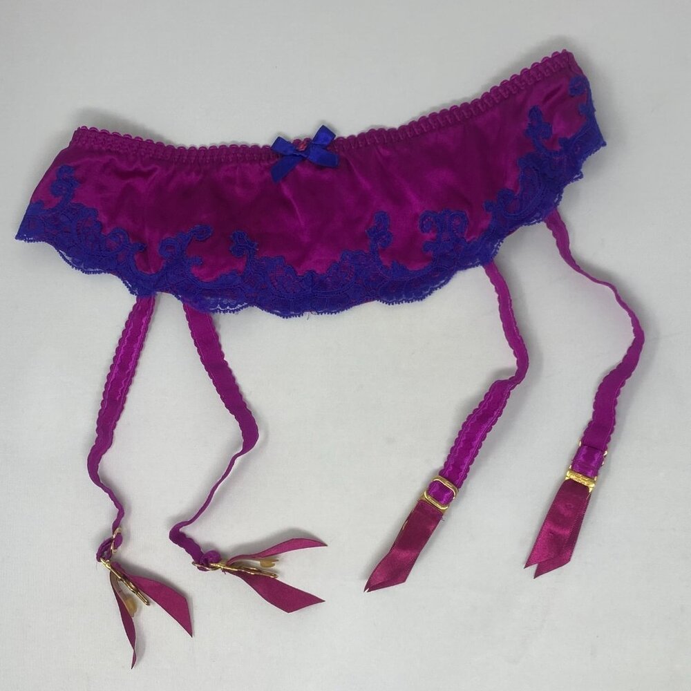 Agent Provocateur Molly Purple Silk Suspender AP3 Medium